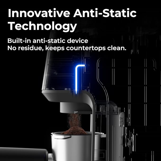 Espresso Grinder, Burr Coffee Grinder with 51 Grind Settings, Precision Timer, Stainless Steel Coffee Grinder with Easy Cleaning, Anti-Static Design & 3 Operation Modes