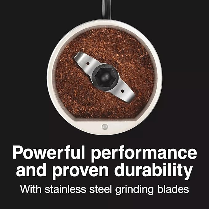 Proctor Silex Electric Coffee Grinder for Beans, Spices and More, Stainless Steel Blades, 12 Cups, Brown