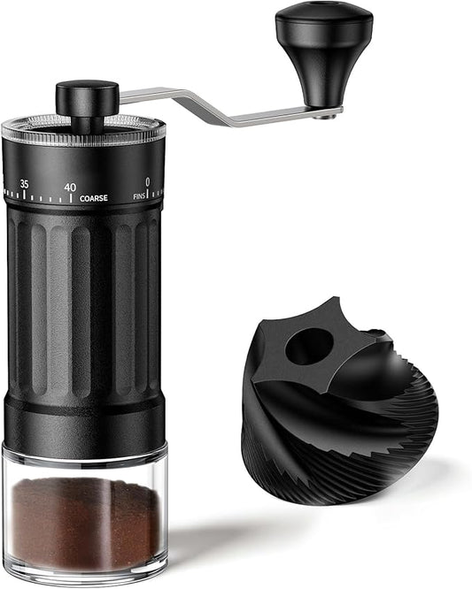 Mini Manual Coffee Grinder – 40 Adjustable Settings, Portable Hand Crank Mill with 30g Capacity, Conical Burr for Espresso, Pour Over, French Press | Perfect for Travel, Camping & Office