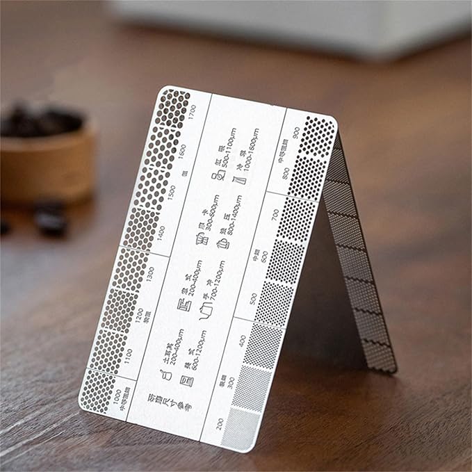 Reference Cards,Stainless Steel Coffee Grind Reference Card Metal Coffee Grind Size Ruler Professional Grinder Accessories