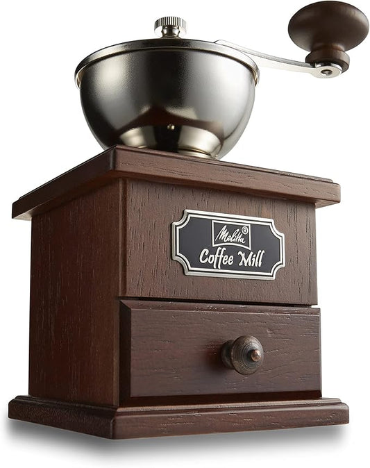 Melitta MJ-0503 Coffee Mill, Hand Grinder, Manual, Wood, Classic Type, Brown