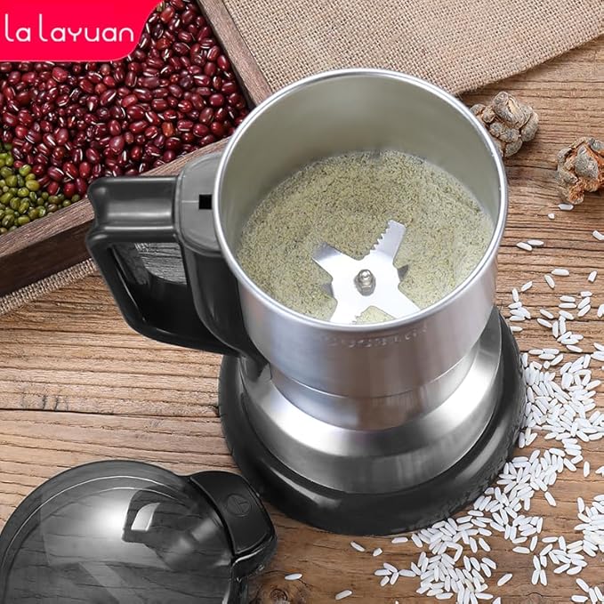Electric Coffee Bean Grinder, 300W Motor, 8-Blade Stainless Steel, 14oz/250g Capacity, for Spices Grains Nuts, with Hand Wash Bowl