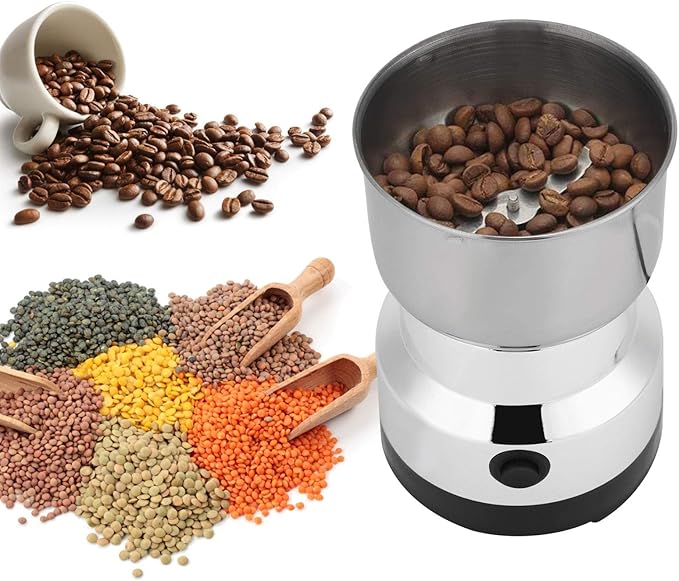 Electric Grinder, 100-200W Multifunctinal Electric Coffee Grinder Kitchen Mill Machine for Grains, Nuts, Beans, Spices(US Plug 110V)