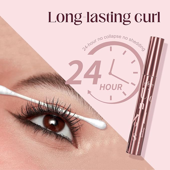 3 Pcs Unidollss Tubing Mascara and Blush Stick Set, Volume and Length Black Mascara Lengthening Long Lasting All Day, Washable Voluminous Tubing with a Random Accessory Included(02,05)