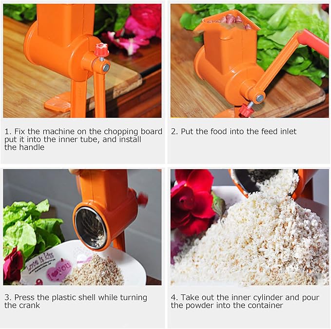 Hand Cranking Grinder, Aluminum Alloy Milling Machine Manual Coffee Grinders for Nuts Grain Corn Wheat Oats