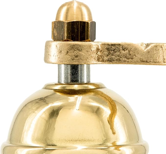 The Original Greek Pepper Mill 8 Inch Tall | European Pepper Mill Grinder with Crank Handle | Manual Pepper Grinder | Peppercorns Refillable - Brass
