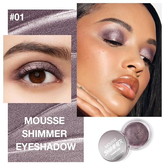 Cream Glitter Dark Purple Shimmer Metallic Eyeshadow Palette Makeup, Natural Single Mini Instant Holographic Eyeshadow For Older Women, Sombras Crema Para Ojos, Talc, Paraben & Cruelty Free