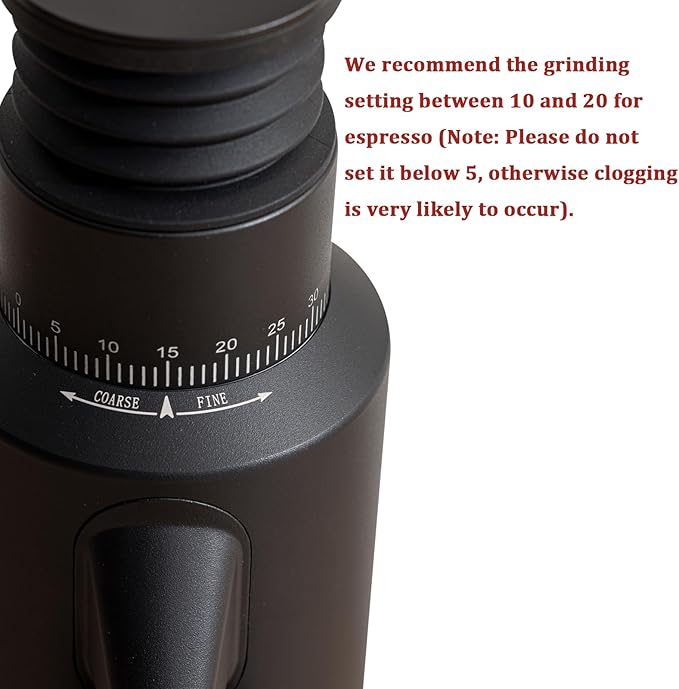 T64 Single Dose Coffee Grinder, 64mm Flat Burrs Electric Espresso Grinder (Black)