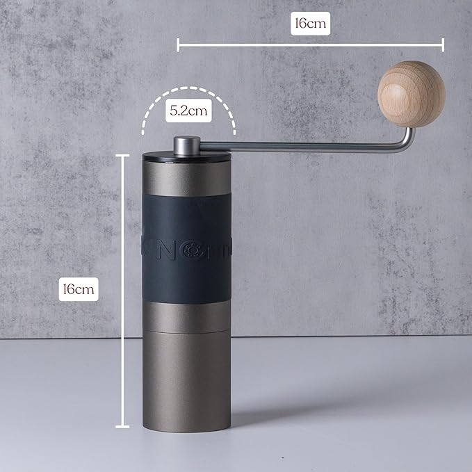 【Famous KOL Recommended】KINGrinder K0 Iron Grey Manual Hand Coffee Grinder with Straight handle for French Press, Drip with Assembly Consistency Stainless Steel Conical Burr Mill, 20-25g Capacity