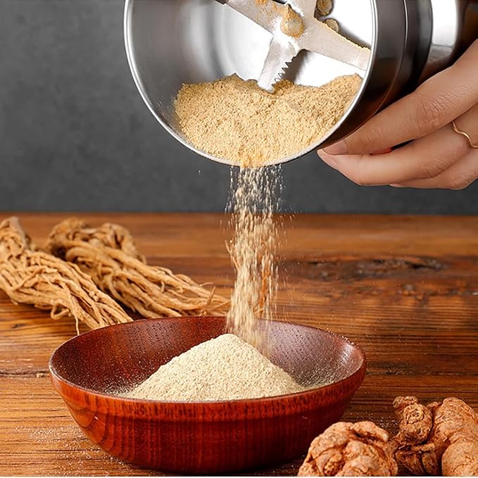 Spice Grinder, 150W Powerful Electric Coffee Bean Grinder with 4 Blades, 300ml Multi Function Mini Dry Grain Mill for Grain Nuts Seasoning Coffee Beans Spices