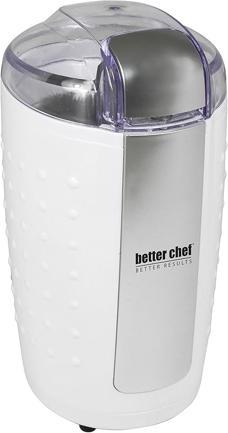 Better Chef 150-Watt Power Blade Coffee Grinder | Stainless Blade and Chamber | Grind Coffee | Nuts | Spices (White)