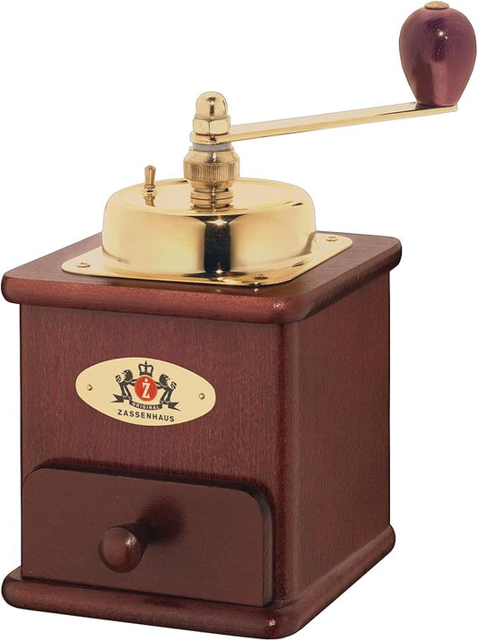 Zassenhaus Brasilia Coffee Mill, Beechwood Manual Coffee Bean Grinder, Traditional Hand Crank Coffee Mill (Mahogany)