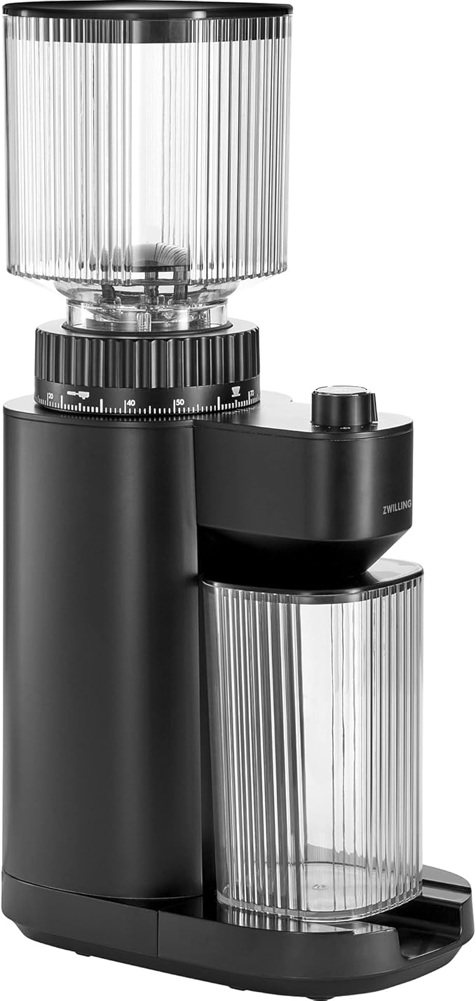 ZWILLING Enfinigy Burr Coffee Grinder Electric, 140 Coffee Grinding Options from Espresso to Drip Coffee, Black
