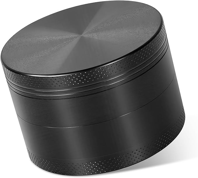 Manual Grinder, 2.5 Inch Durable Zinc Alloy Metal Grinder with Sharp Teeth, Compact Heavy Duty Hand Grinder (Black)