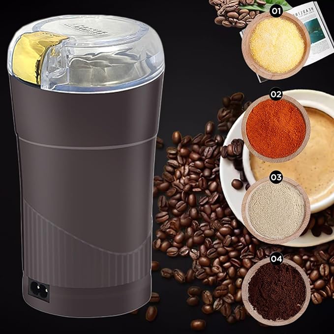 Coffee Grinder for Kitchen, Electric Spice Herb Grinder Dry Comes with Removable Stainless Steel Blades, 200w Large Capacity Suitable for Grinding Spices, Herbs, Coffee Beans, Grains, Nuts