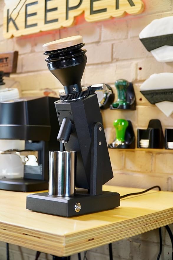 Turin SK40 Single Dose Grinder | 40mm Stainless Steel Conical Burrs, Stepless Adjustment, Tilted Base, Low Retention – Black or White (Black)
