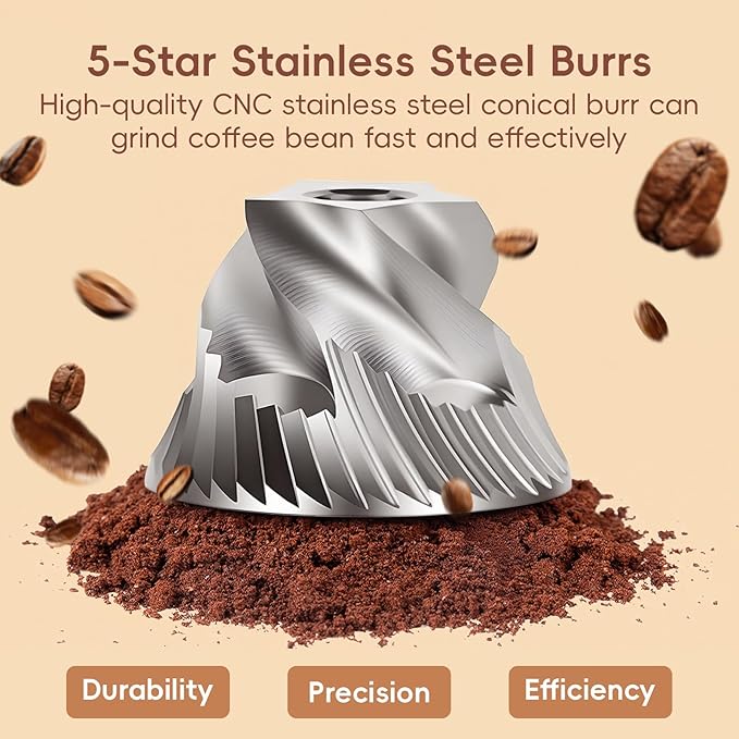 Manual Coffee Grinder with 8 Adjustable Coarseness Settings for Espresso Moka Beans French Press Pour Over Drip Hand Crank Coffee Bean Grinder Mill for Home use or Travel Camping