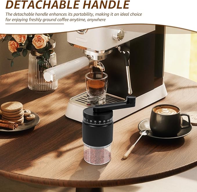 Manual Coffee Grinder, Adjustable Coarse to Fine, Portable Hand Crank Coffee Bean Mill with 35 Adjustable Settings for Espresso French Office Home Camping(black)
