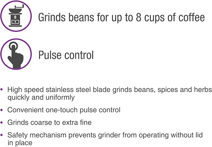 Salton Coffee, Spice & Herb Electric Grinder - White