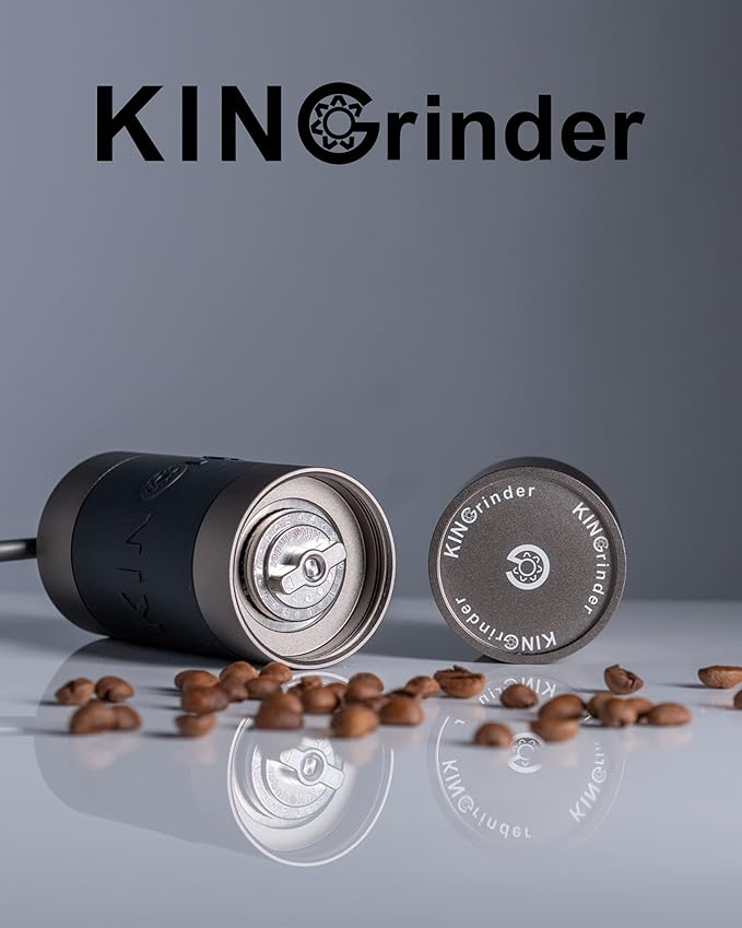 【Iron Gray】KINGrinder K2 Manual Hand Coffee Grinder with Straight Handle for French Press, Drip, Espresso with Assembly Consistency Stainless Steel Conical Burr Mill, 20-25g Capacity