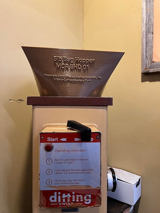 Bulk 5 pound expansion hopper compatible with Ditting 1203 and 1403 commercial coffee grinders. Funnel color is BLACK in this listing. Funnel only. Grinder not included.