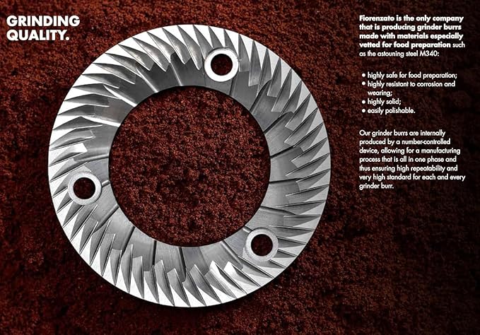 Fiorenzato 64mm Burr Set Suitable For F64 EVO Coffee Grinder, Coffee Grinder Replacement Burrs, Grinder Burrs, Standard, Silver