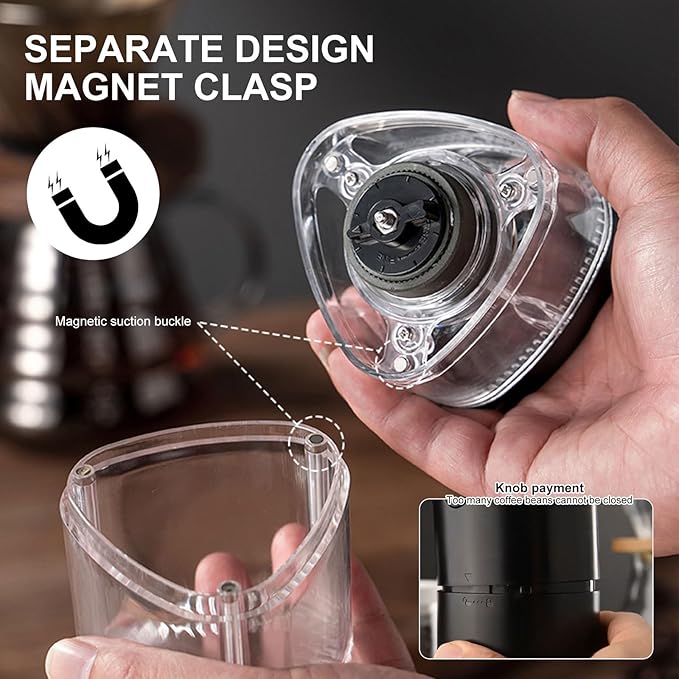 Coffee Grinders for Home USE, Burr Coffee Grinder, Ccoffee Maker with Grinder Built in USB Charging, Adjustable Coarse/Fine Grinding, Suitable for Various Coffee Brewing Modes