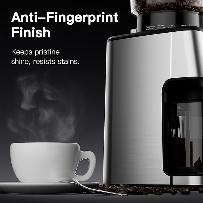 Espresso Grinder, Burr Coffee Grinder with 51 Grind Settings, Precision Timer, Stainless Steel Coffee Grinder with Easy Cleaning, Anti-Static Design & 3 Operation Modes