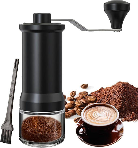 Manual Coffee Grinder, Ceramic Burr Coffee Grinder Manual Adjustable for Fine/Coarse Grind, Portable Spice Grinder with Cleaning Brush for Home, Travel, Camping