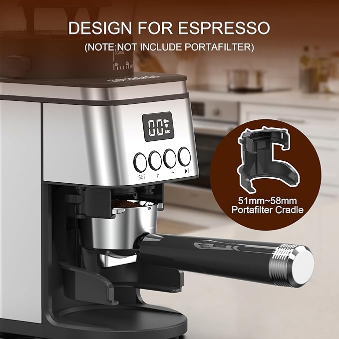Conical Burr Coffee Grinder, Electric Coffee Grinder with Adjustable Settings, Conical Burr Mill with Easy-Clean Design – for Espresso, Drip, French Press & Cold Brew