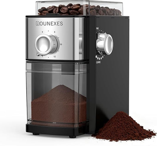 Burr Coffee Grinder Electric, Coffee Beans Grinder for Home Use, Burr Mill Grinder with 17 Precision Settings– for Espresso, Pour Over & Cold Brew
