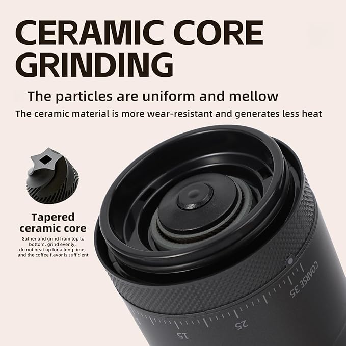 Conical Burr Coffee Grinder. Portable Electric Espresso Bean Grinder for Travel, Camping.Rechargeable Cordless Coffee Grinders with 38 Adjustable Grind Settings