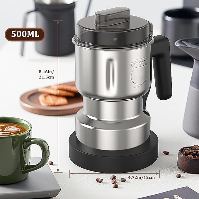 Spice Grinder, 250W Powerful Electric Coffee Grinders, 500ml Mini Home Grinder Smash Machine with Steel 6-Blades for Grinding Coffee Beans Spices Dry Herbs Nuts,One-Button Operation