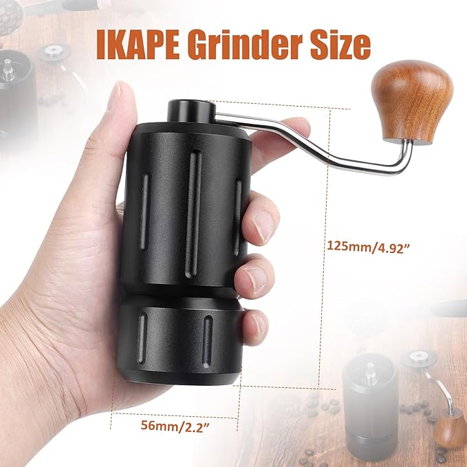 Mini Manual Coffee Grinder, Hand Espresso Grinder, Capacity 25g Coffee Bean with Conical Burr, 12 Adjustable Grinder Degree Setting