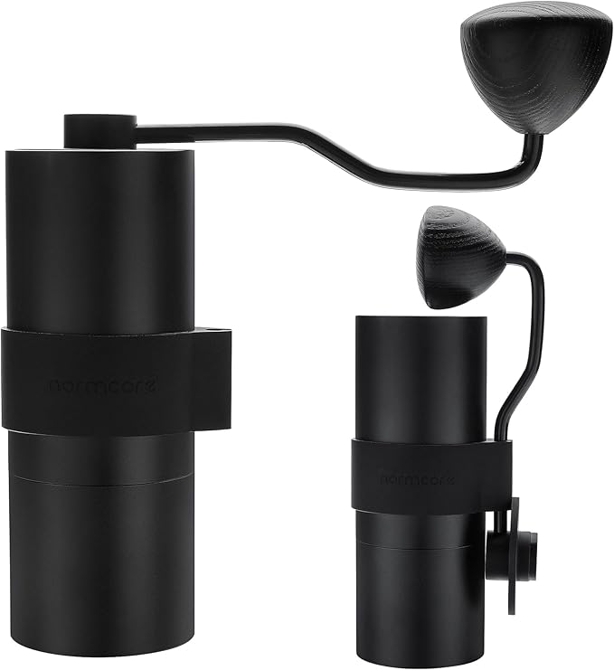 Normcore Manual Coffee Grinder V2, 49mm Titanium Flat Burr, Internal Adjustable Setting, Double Bearing Positioning, High-Precision Hand Coffee Mill with EVA Case, Cleaning Kit
