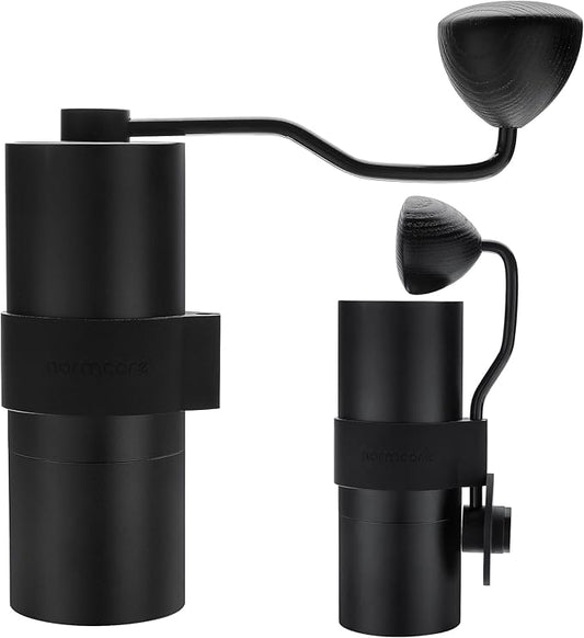 Normcore Manual Coffee Grinder V2, 49mm Titanium Flat Burr, Internal Adjustable Setting, Double Bearing Positioning, High-Precision Hand Coffee Mill with EVA Case, Cleaning Kit