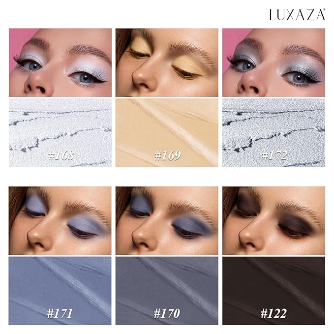 Neutral Eyeshadow Stick Makeup 6PCS Set, Metallic Shimmer Matte Cream Eye Shadow Eyeliner Brightener Pencil Crayon - Mermaidcore