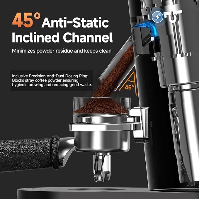 AAOBOSI Coffee Grinder, Cordless Coffee Bean Grinder with 60 Grind Settings,Conical Burr Coffee Grinder Suitable for Indoor Home,Office & Outdoor Camping,Travel Use,Anti-Static,5-98s Timer.