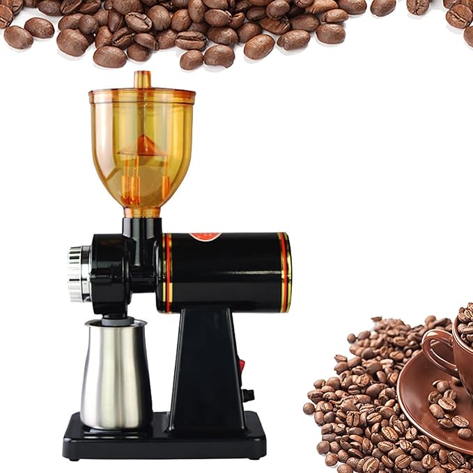 Electric Conical Burr Coffee Grinder Portable Coffee Bean Grinder Stainless Steel Smart Grinder with Adjustable Settings for Espresso, Spices, Nuts, Grains (Upgraded b,Upgraded Black 220V