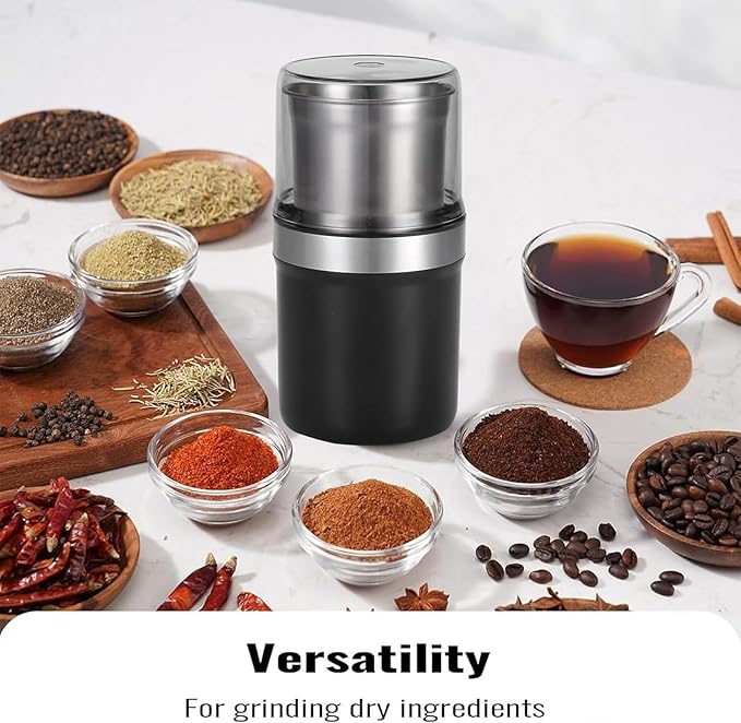 Electric Coffee Grinder, Innovative Coffee Grinder, With Heavy-Duty Stainless Steel Grind Blades,2/3 Cup Coffee Bean Capacity, One Touch Push-Button Control for Crus