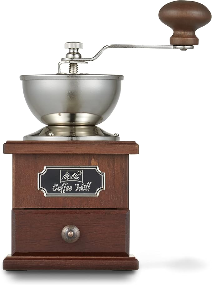 Melitta MJ-0503 Coffee Mill, Hand Grinder, Manual, Wood, Classic Type, Brown