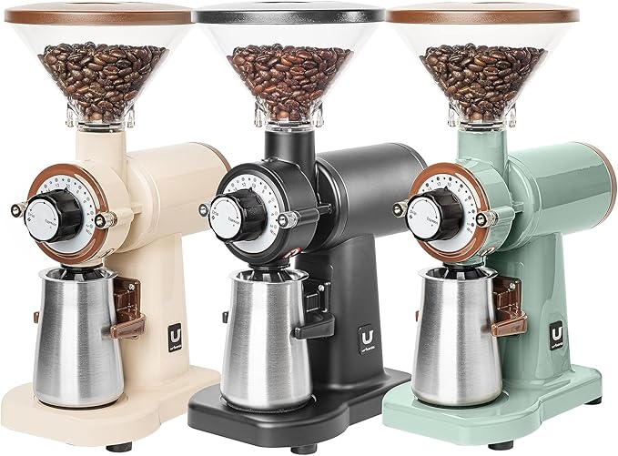 Urbanic 070s Electric Coffee Grinder (110~220v) / flat Titanium burr 60mm / 20 steps can be set (Black) / (Made in Korea)