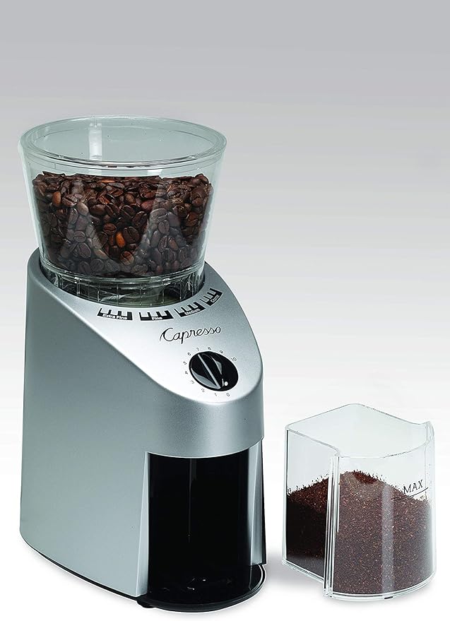 Capresso 560.04 Infinity Conical Burr Grinder, Brushed Silver (Renewed)