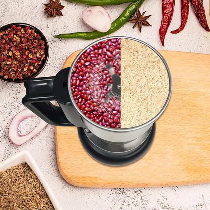 Lalayuan Electric Coffee Grinder, Stainless Steel, One-Button Operation, Spice and Coffee Bean Grinder