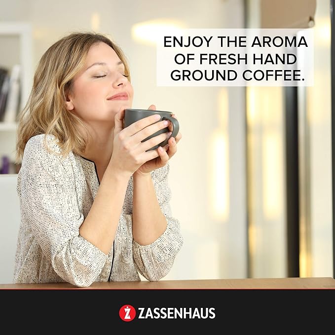 Zassenhaus - 40098 Zassenhaus Santiago Coffee Mill Grinder Beech Wood, 5.5 x 3.5 x 7.8, Natural varnish
