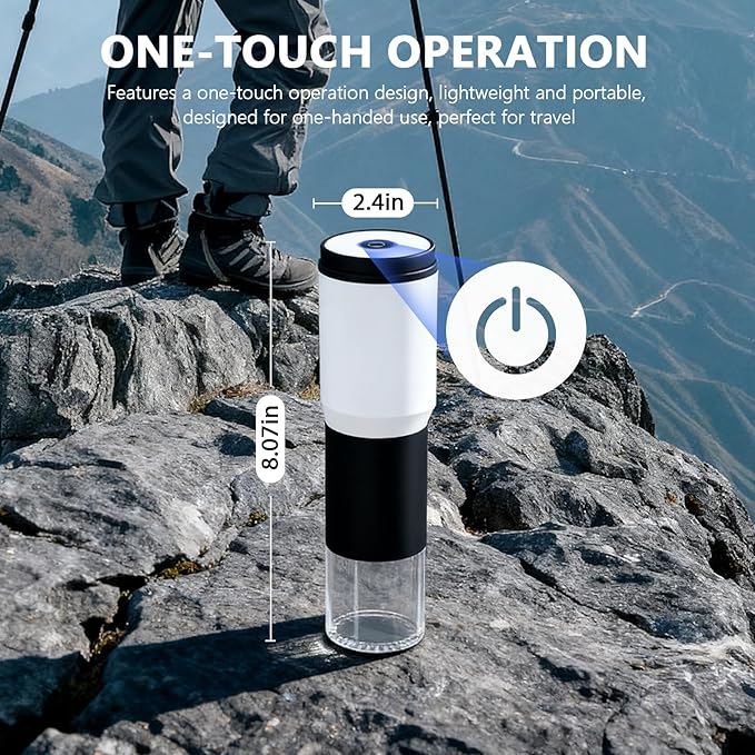 Portable Electric Coffee Grinder,Features a Built-in 1300mAh Rechargeable Battery, Adjustable Grind Settings for Coffee Beans/Grains,Portable Coffee Grinder for Home,Camping and Travel Use