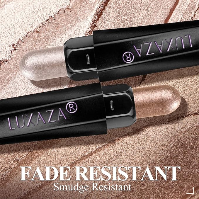 6PCS Cream Eyeshadow Stick Makeup Sets, Metallic And Matte Shimmer Eye Shadow Eye Brightener Stick Pencil Crayon, B04-Champagne Pink