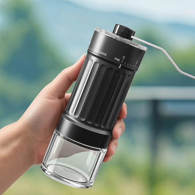 Manual Coffee Grinder, Burr Coffee Bean Grinder, Adjustable Portable Coffee Grinder with 30g Capacity, Ideal for Travel, Camping, Office, Espresso, Pour Over, etc