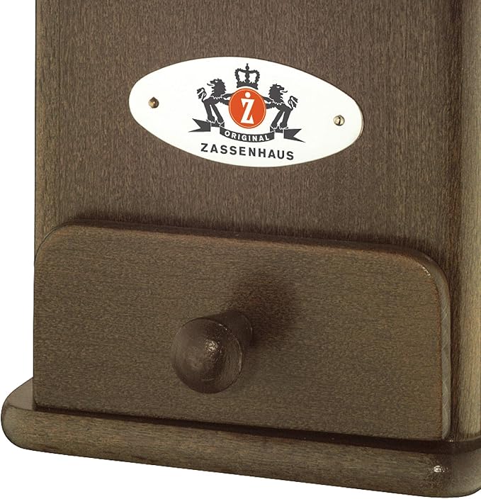 Zassenhaus Brasilia Coffee Mill, Beechwood Manual Coffee Bean Grinder, Traditional Hand Crank Coffee Mill (Dark)