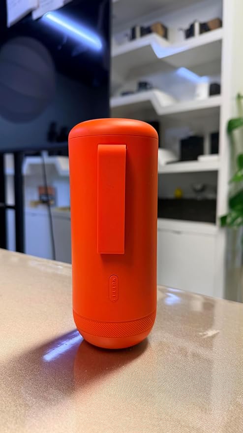 Nuttii Burr Coffee Grinder – Electric, Portable, Small, Quiet Conical Burr Coffee Bean Mill, 20 Adjustable Settings for Espresso, Pour-Over, French, Press Moka for Home Travel Use (Tangerine Orange)